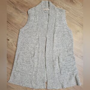 Loft sweater vest sleeveless cardigan Heather gray size L/XL